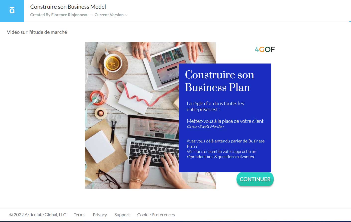 CONSTRUIRE SON BUSINESS PLAN Module de formation CONSTRUIRE SON BUSINESS PLAN