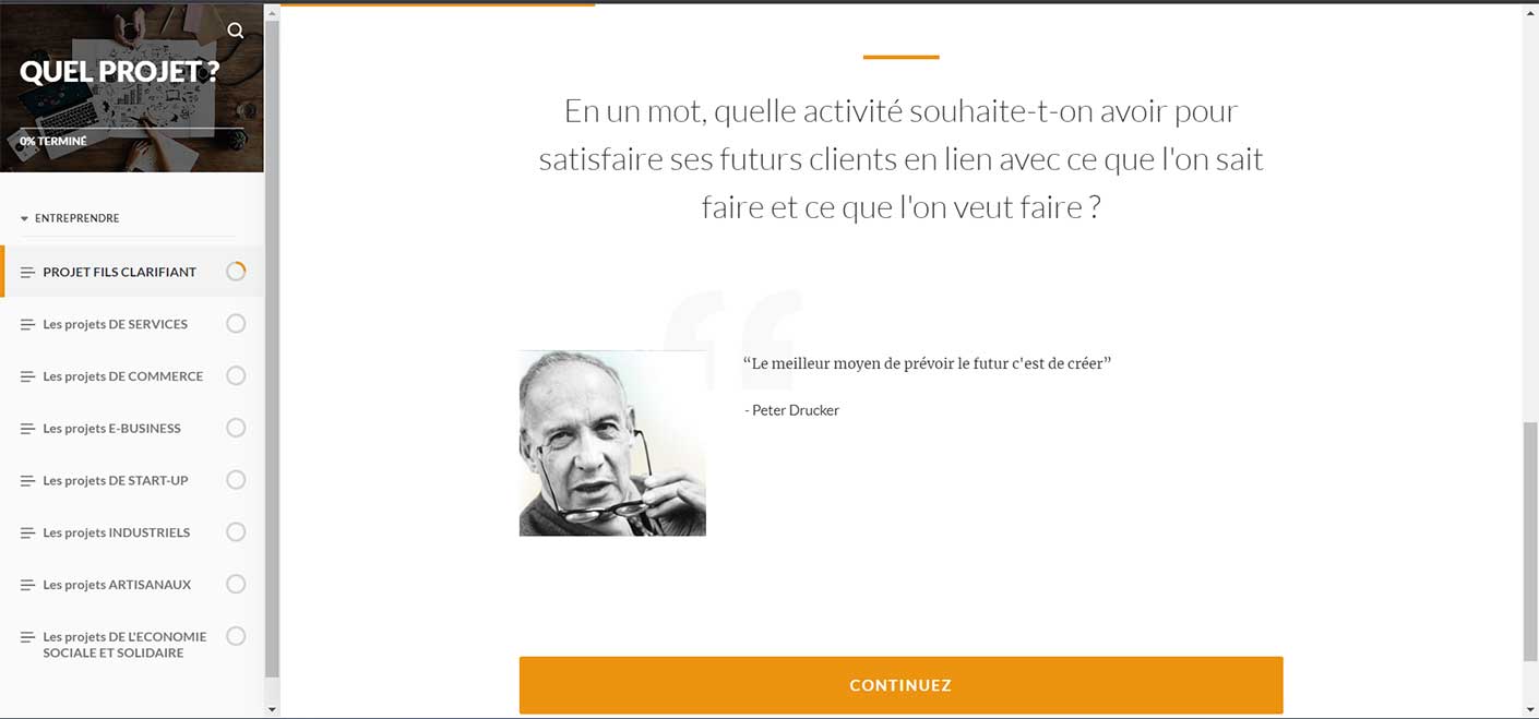 LES DIFFERENTS PROJETS Module Les différents Projets Formation Construire son Business Plan